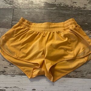Orange Lululemon hotty hot shorts